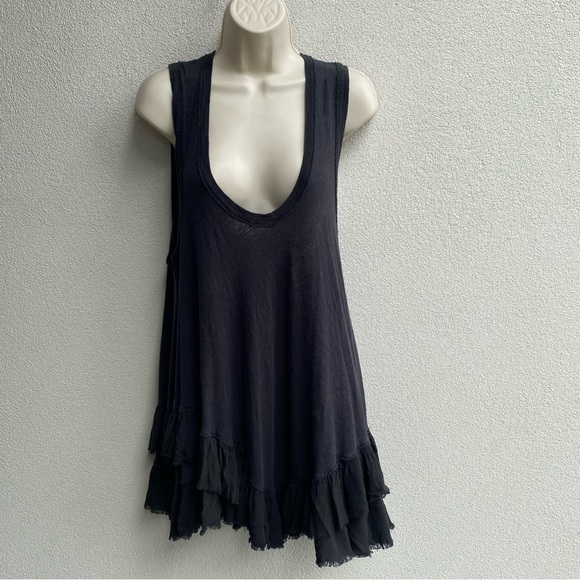 Free People We the Free Shimmy Sasha dark black Tank Top Dress - Picture 8 of 8